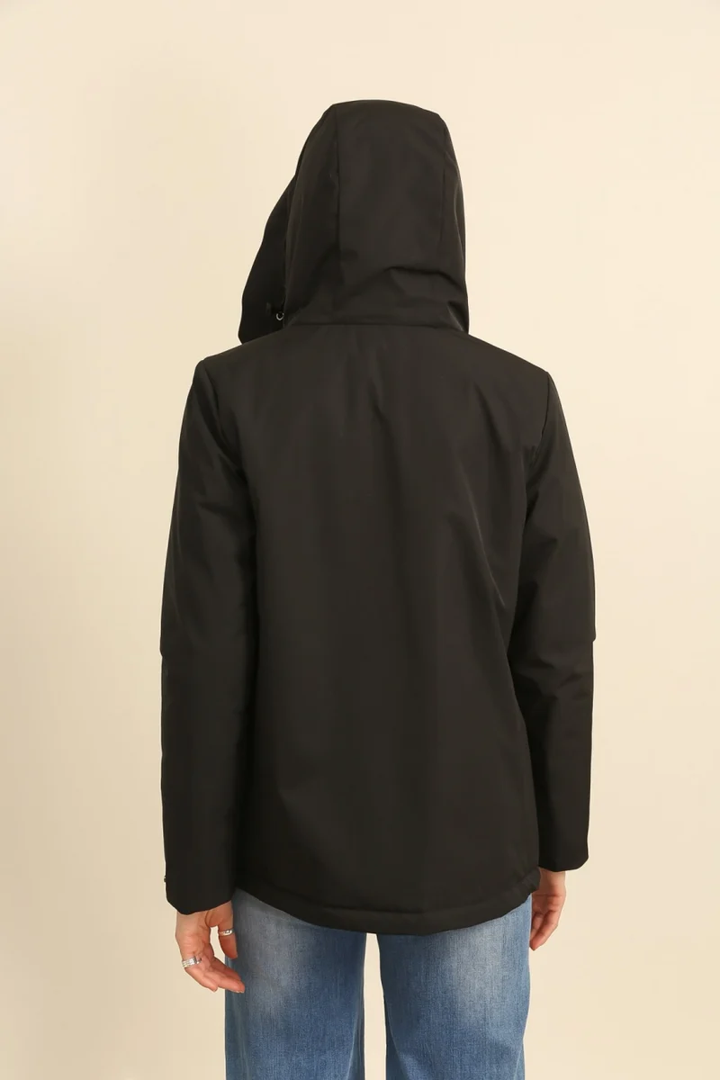 Parka fourrée bicolore courte