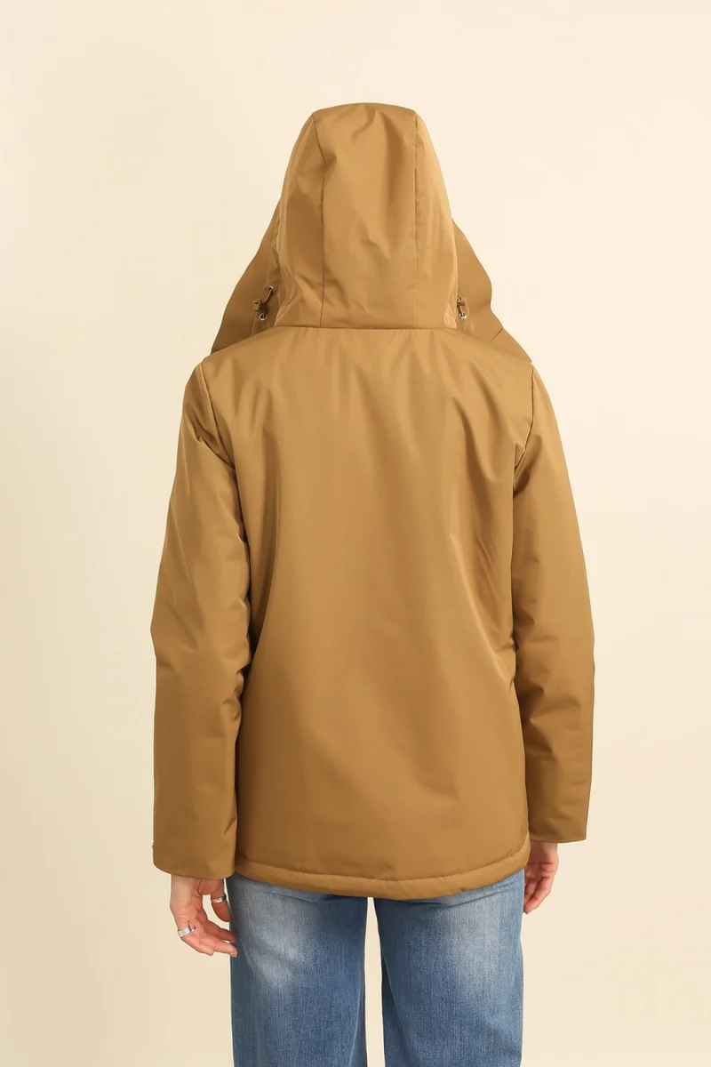 Parka fourrée bicolore courte