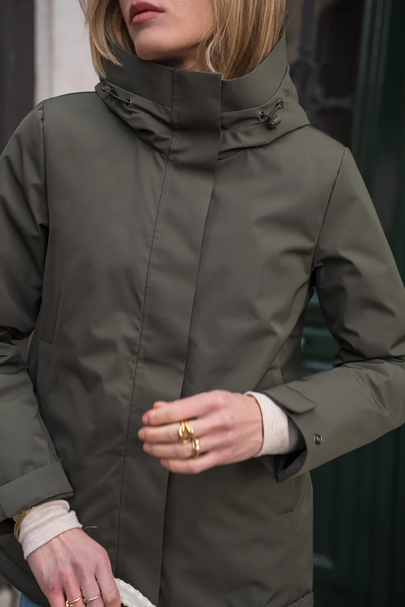Parka fourrée bicolore courte