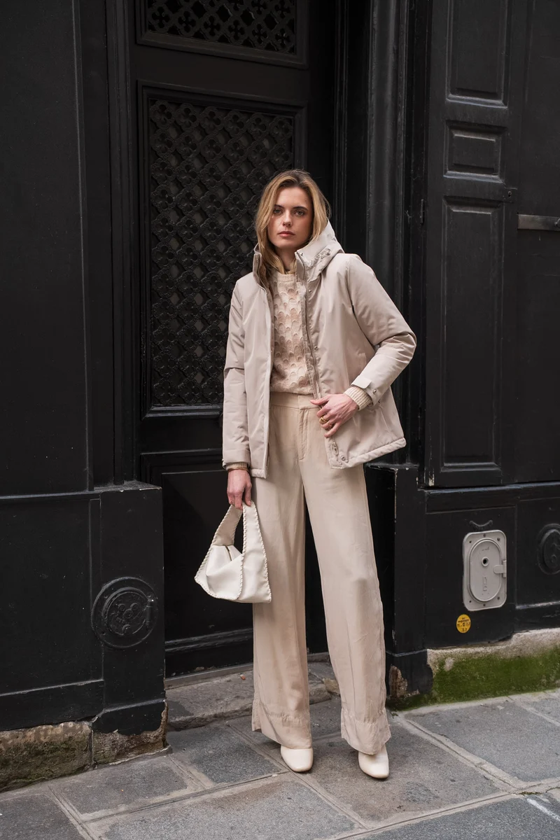 Parka fourrée bicolore courte