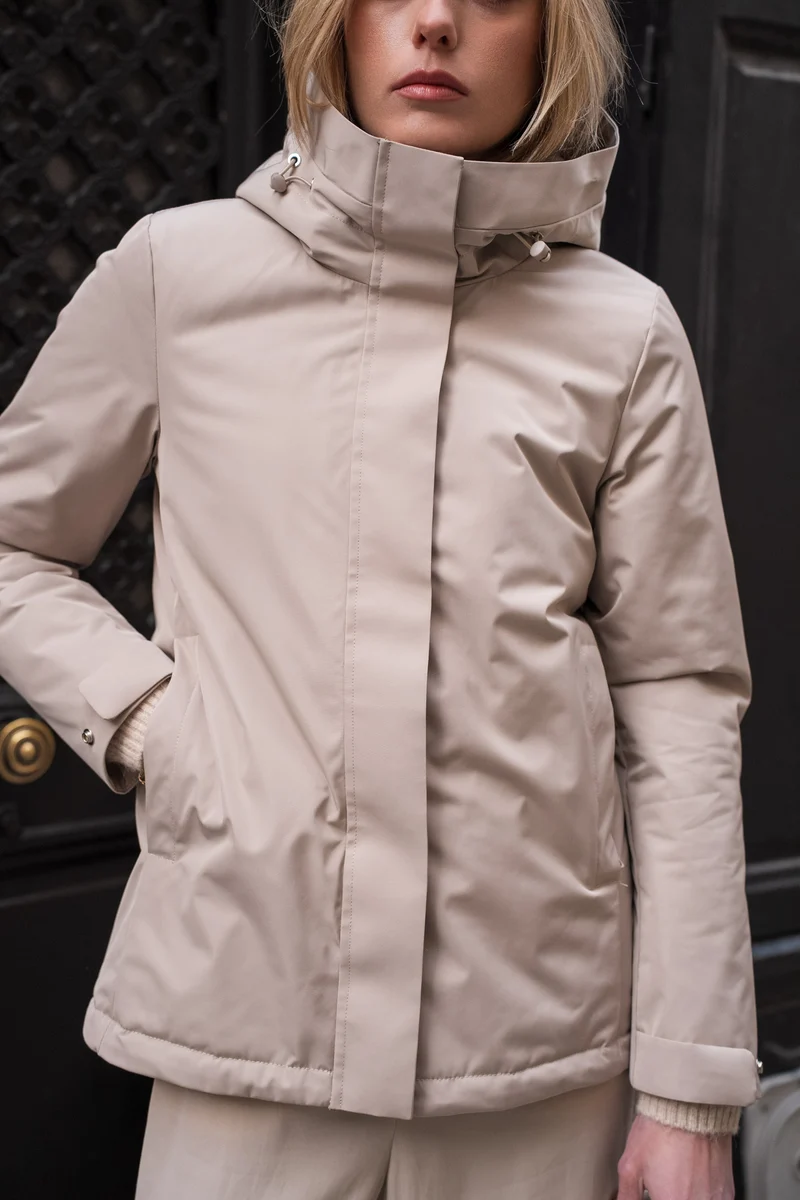 Parka fourrée bicolore courte