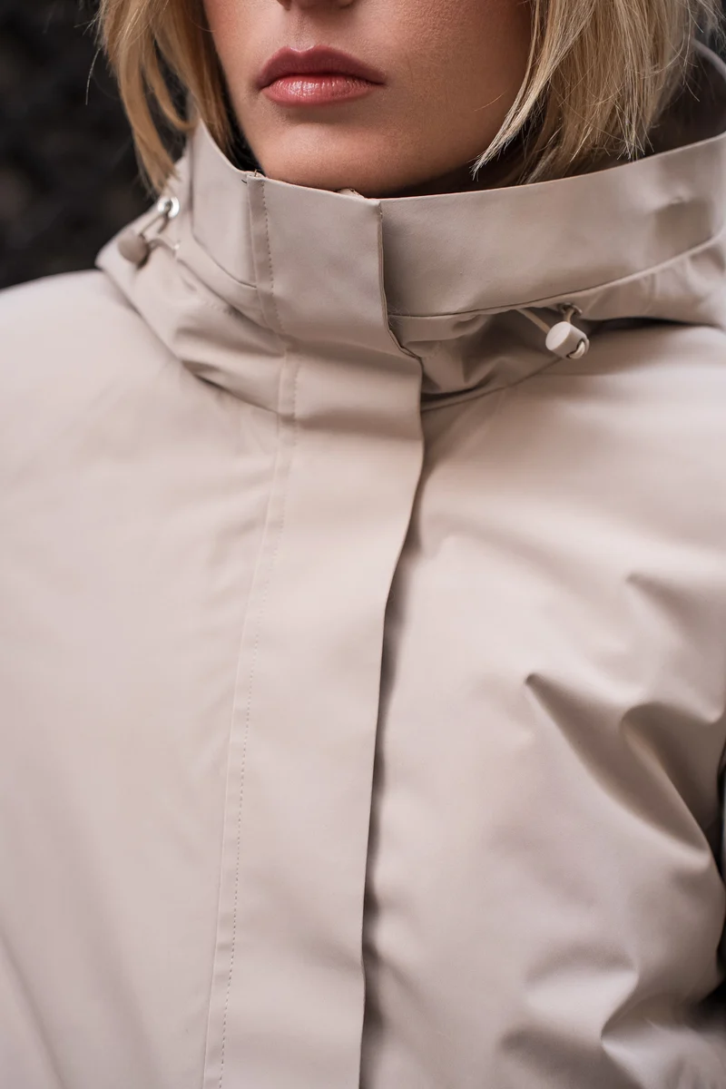 Parka fourrée bicolore courte