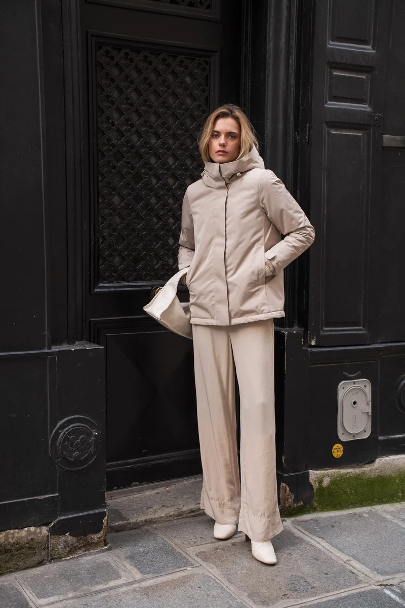 Parka fourrée bicolore courte