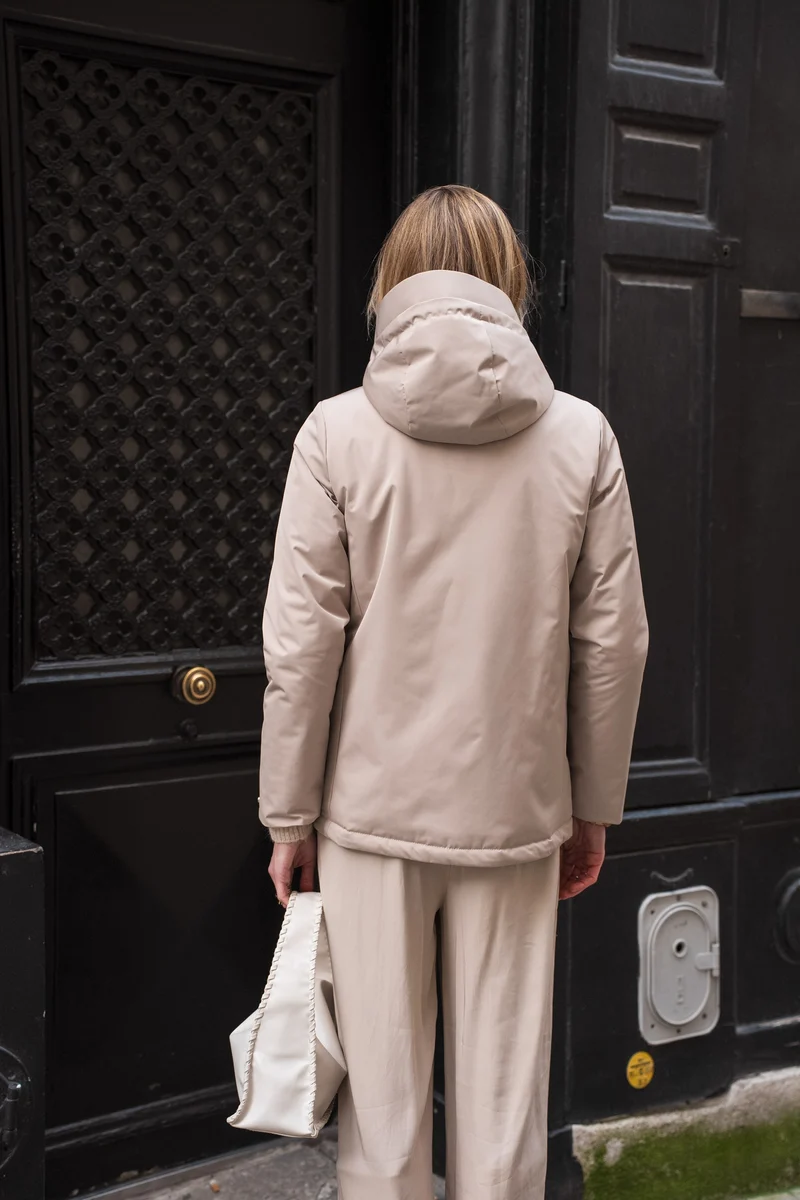 Parka fourrée bicolore courte