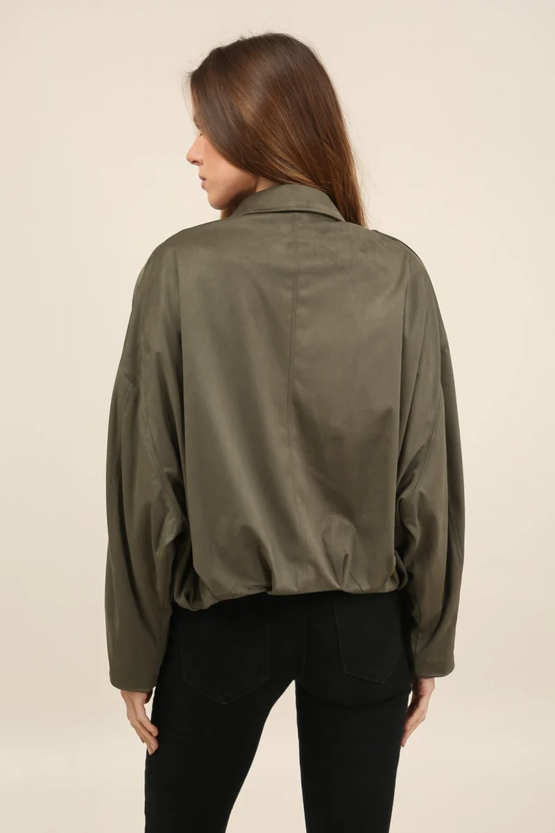 Veste oversize en suédine
