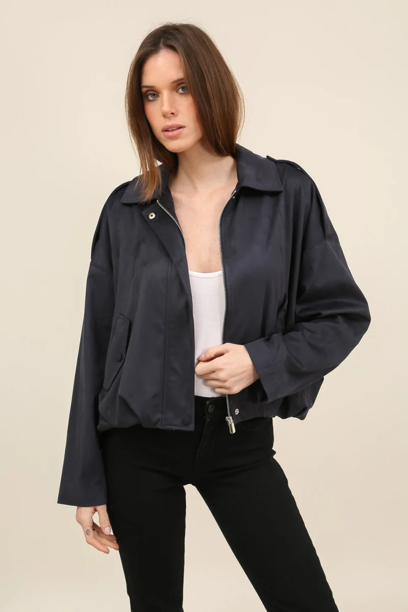 Veste oversize en suédine