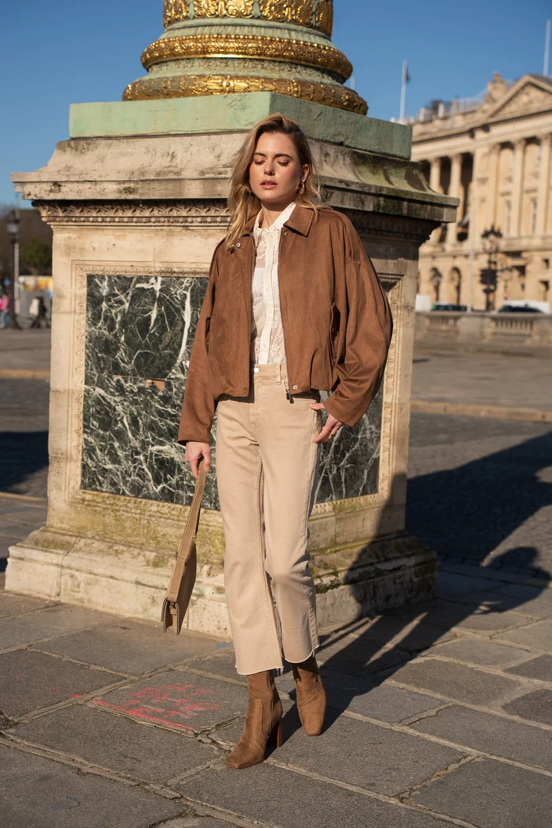 Veste oversize en suédine