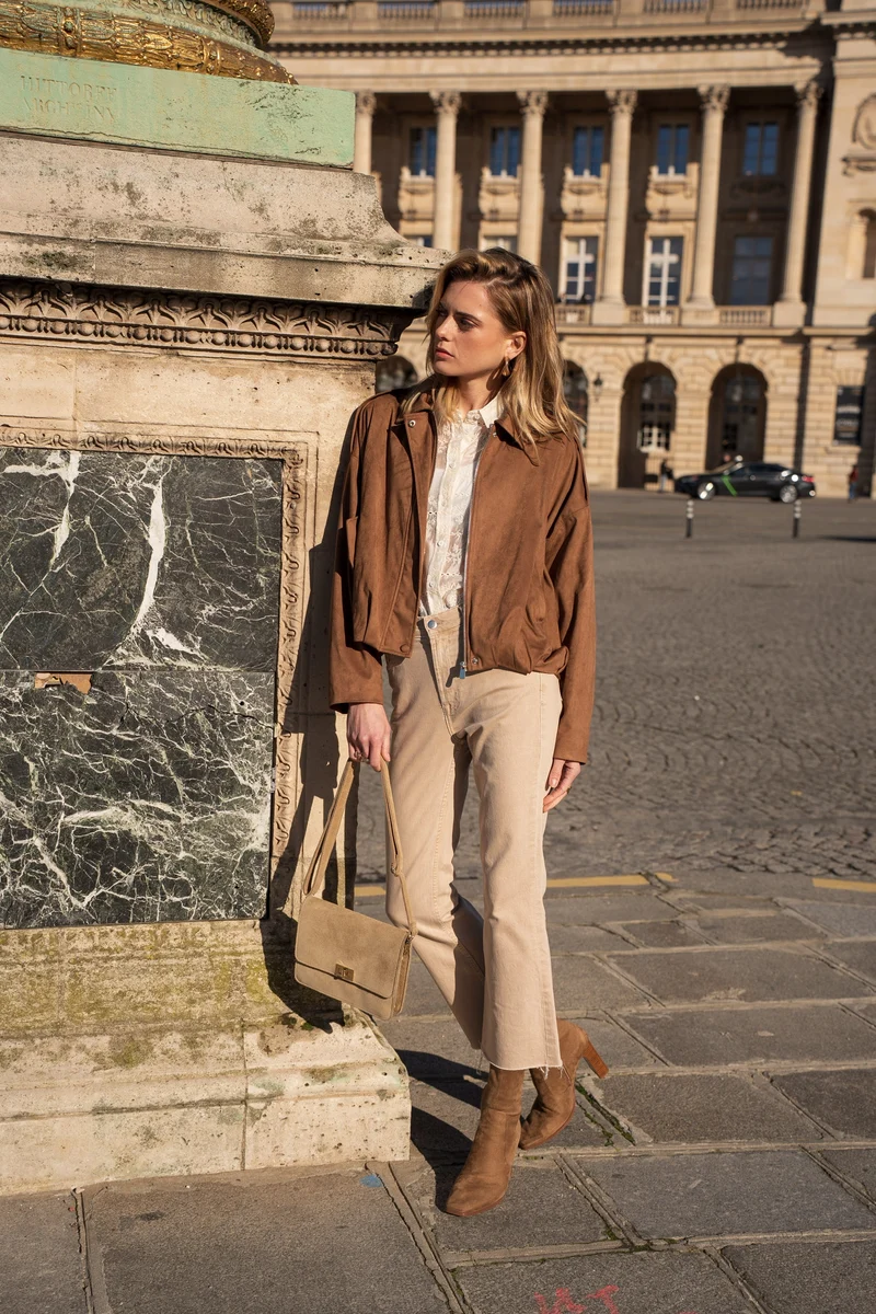 Veste oversize en suédine