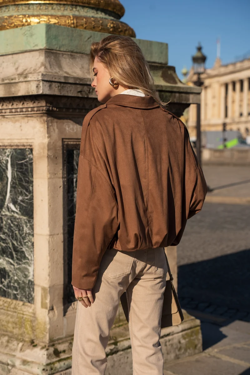 Veste oversize en suédine