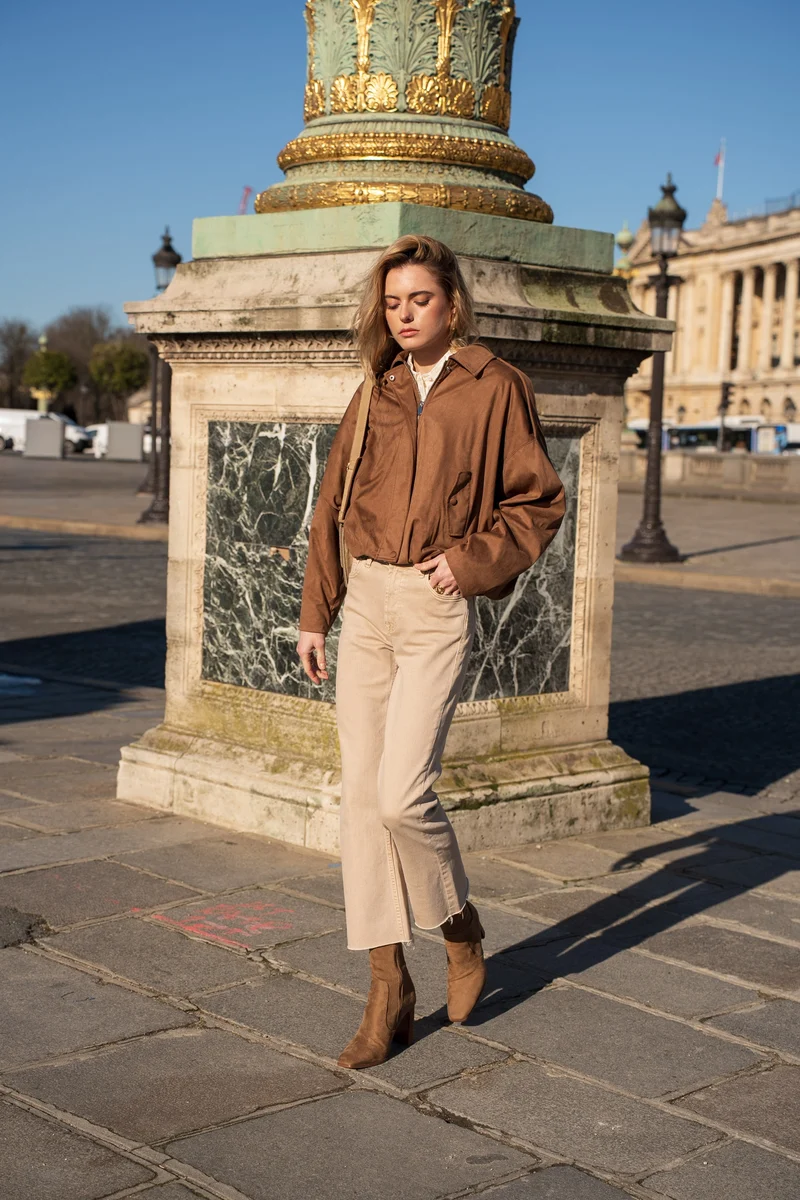 Veste oversize en suédine