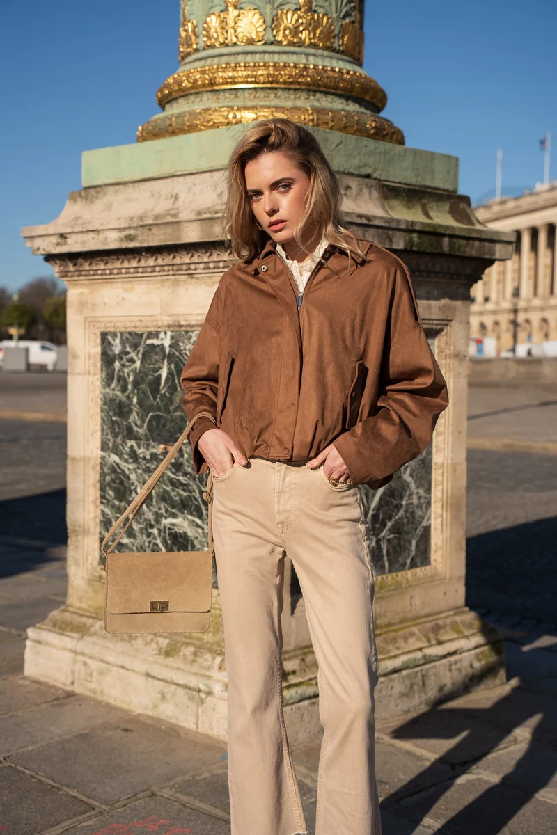 Veste oversize en suédine