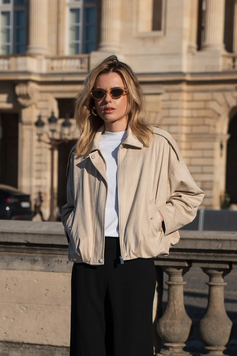 Veste oversize en suédine