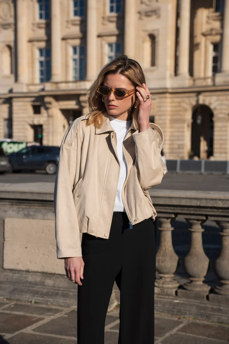Veste oversize en suédine