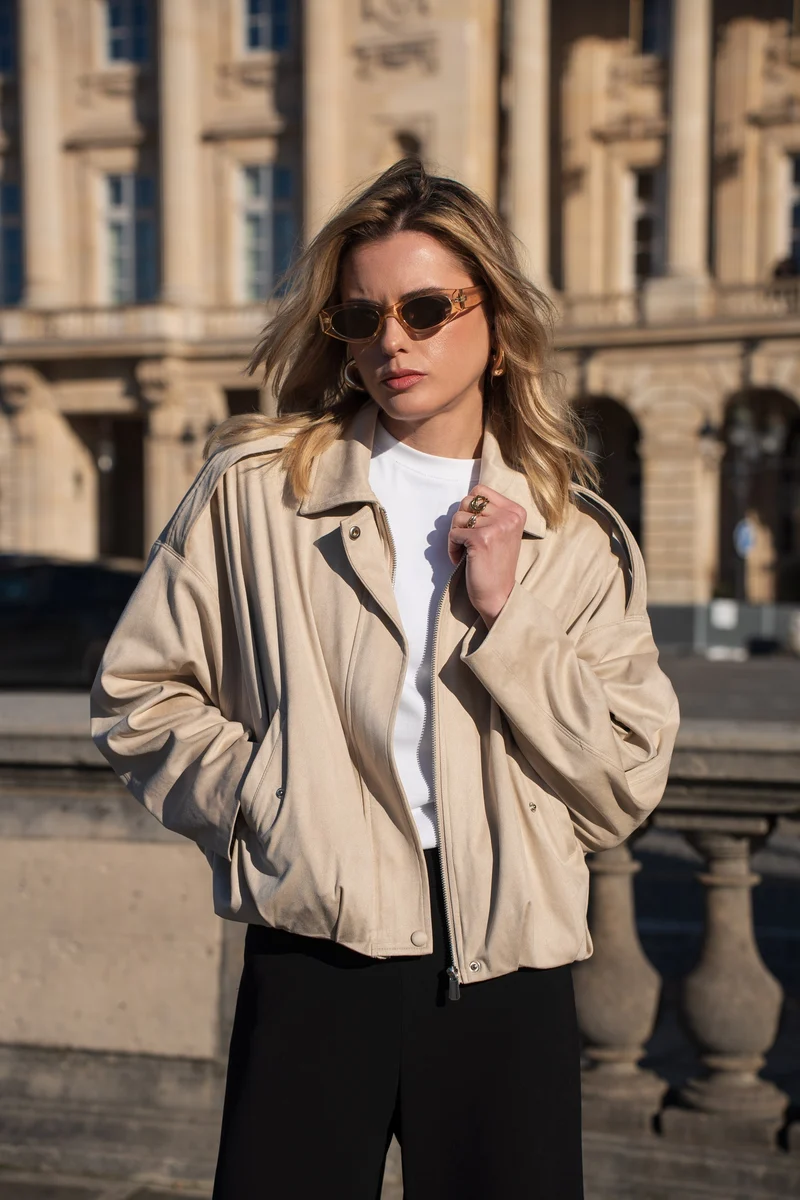Veste oversize en suédine