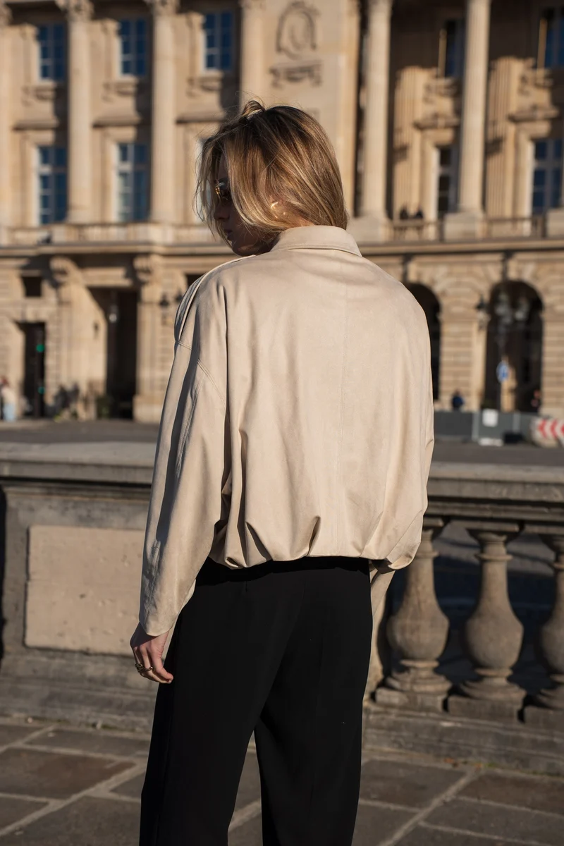 Veste oversize en suédine