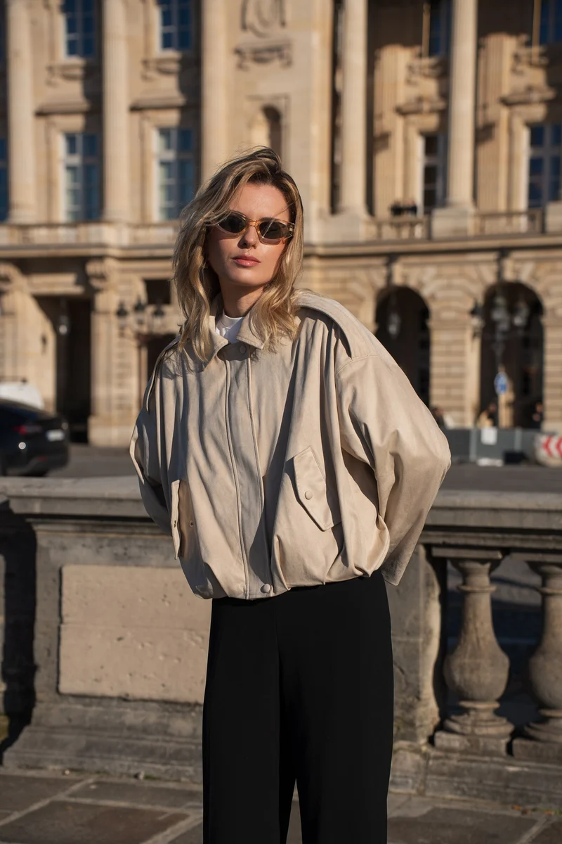 Veste oversize en suédine