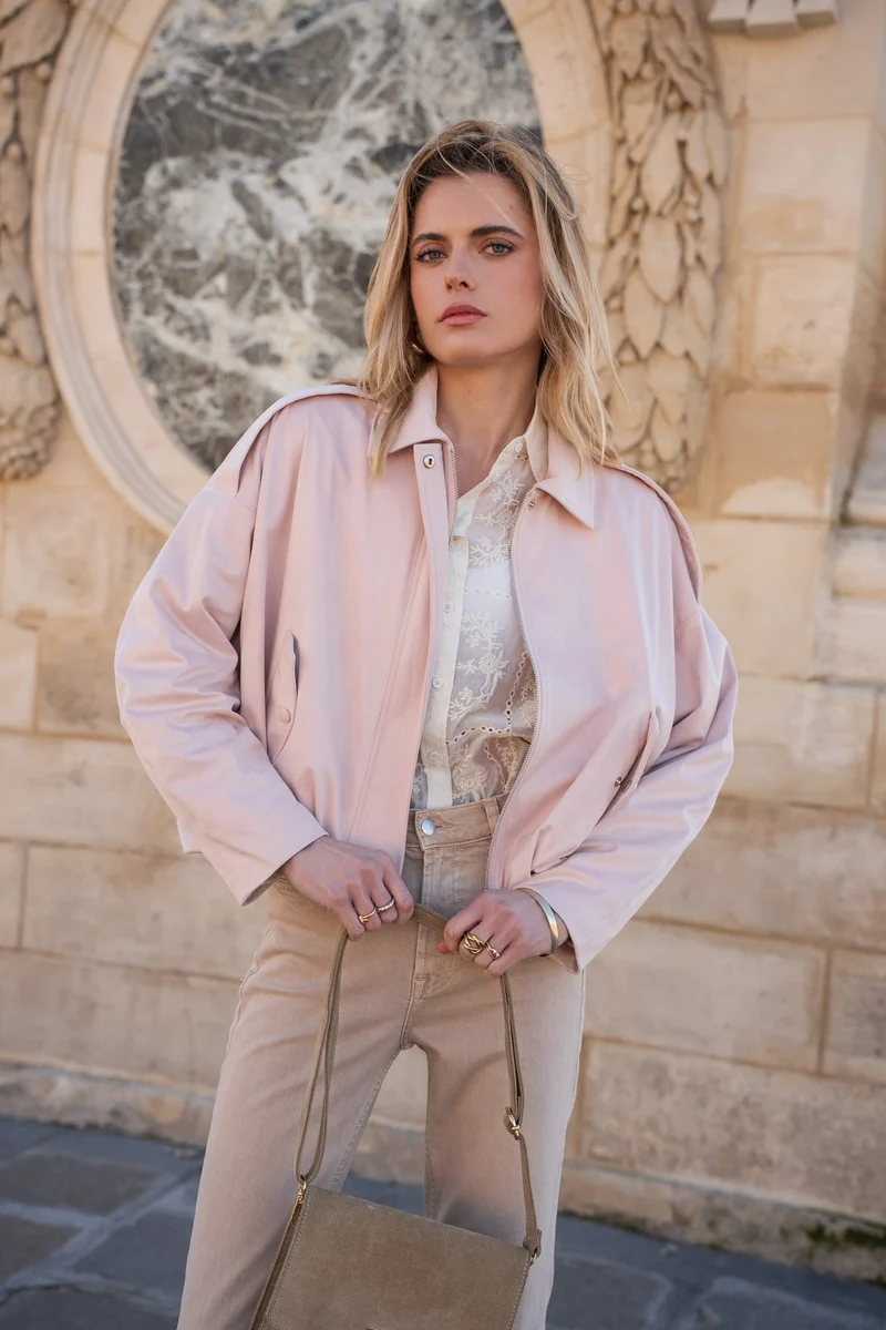 Veste oversize en suédine