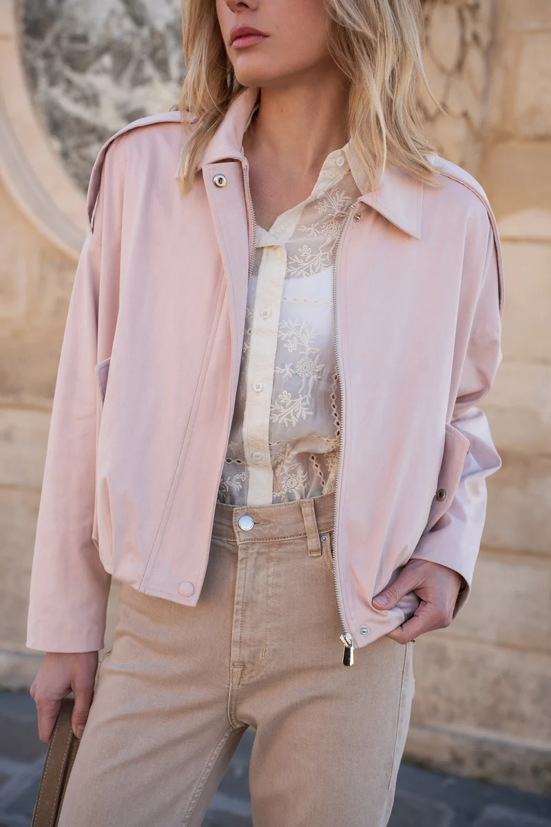 Veste oversize en suédine