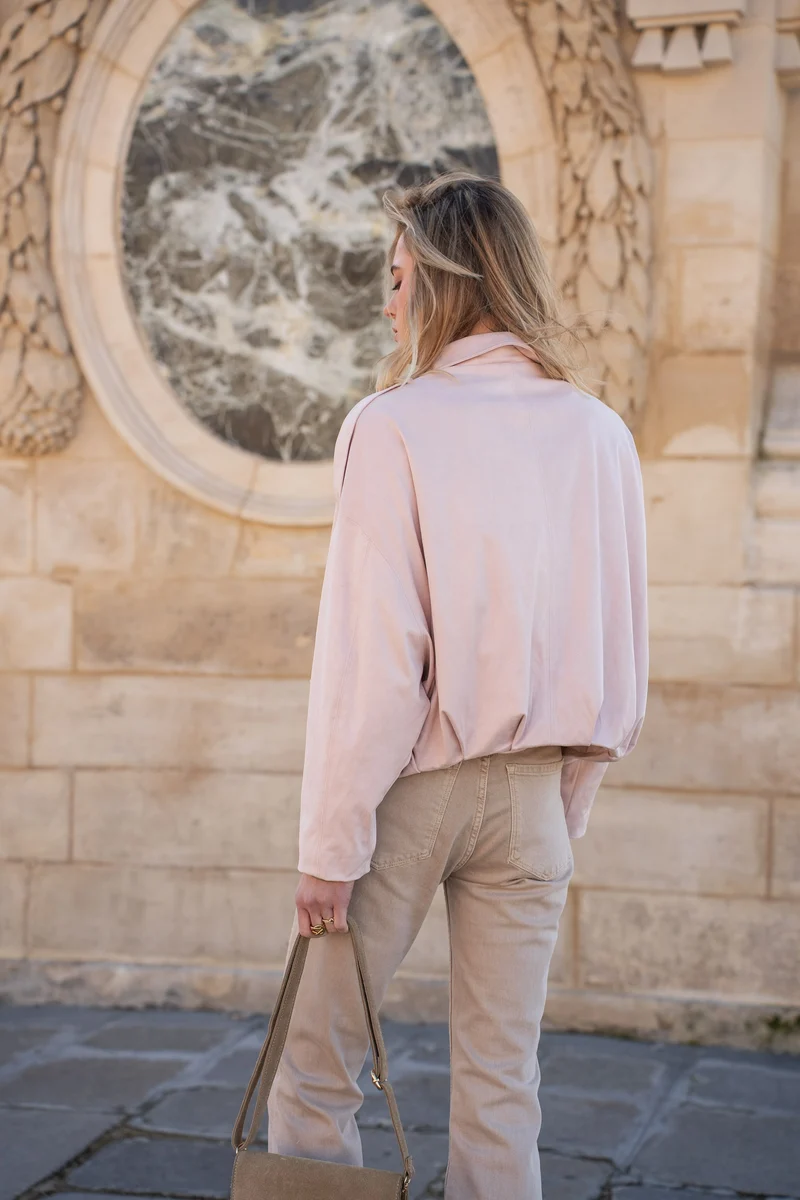Veste oversize en suédine