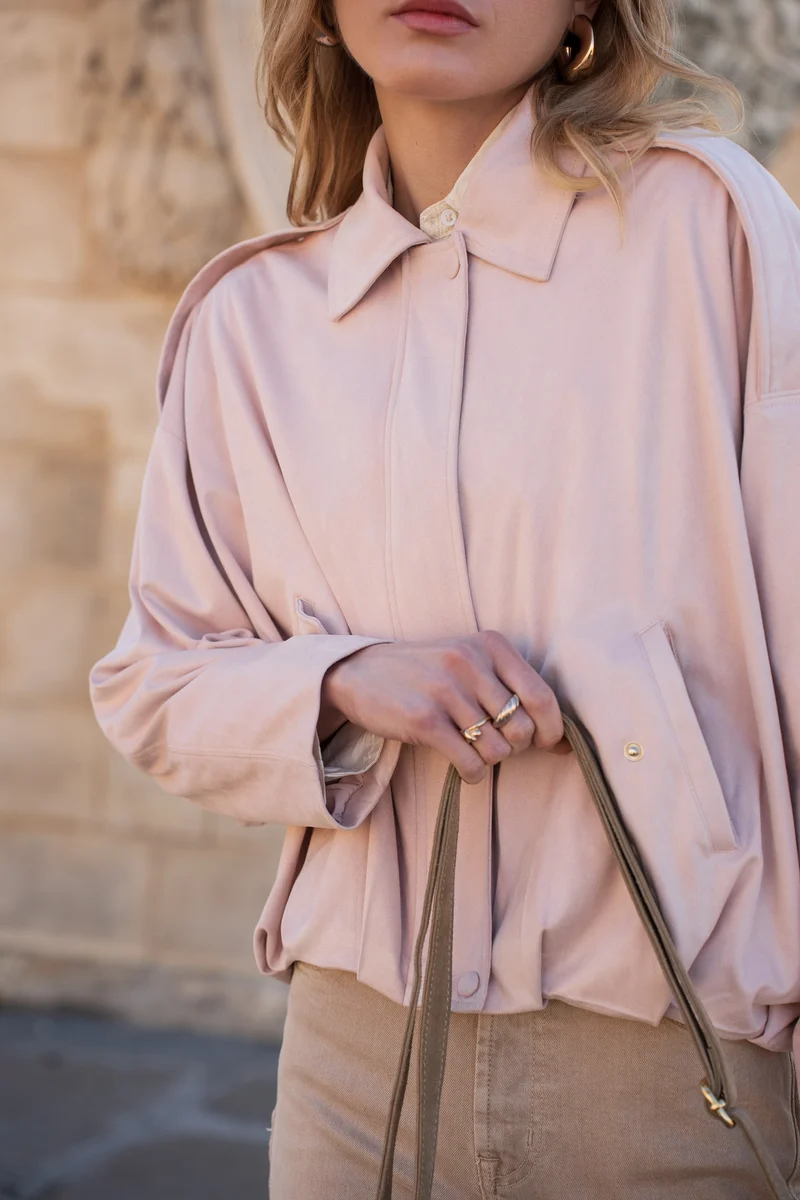 Veste oversize en suédine