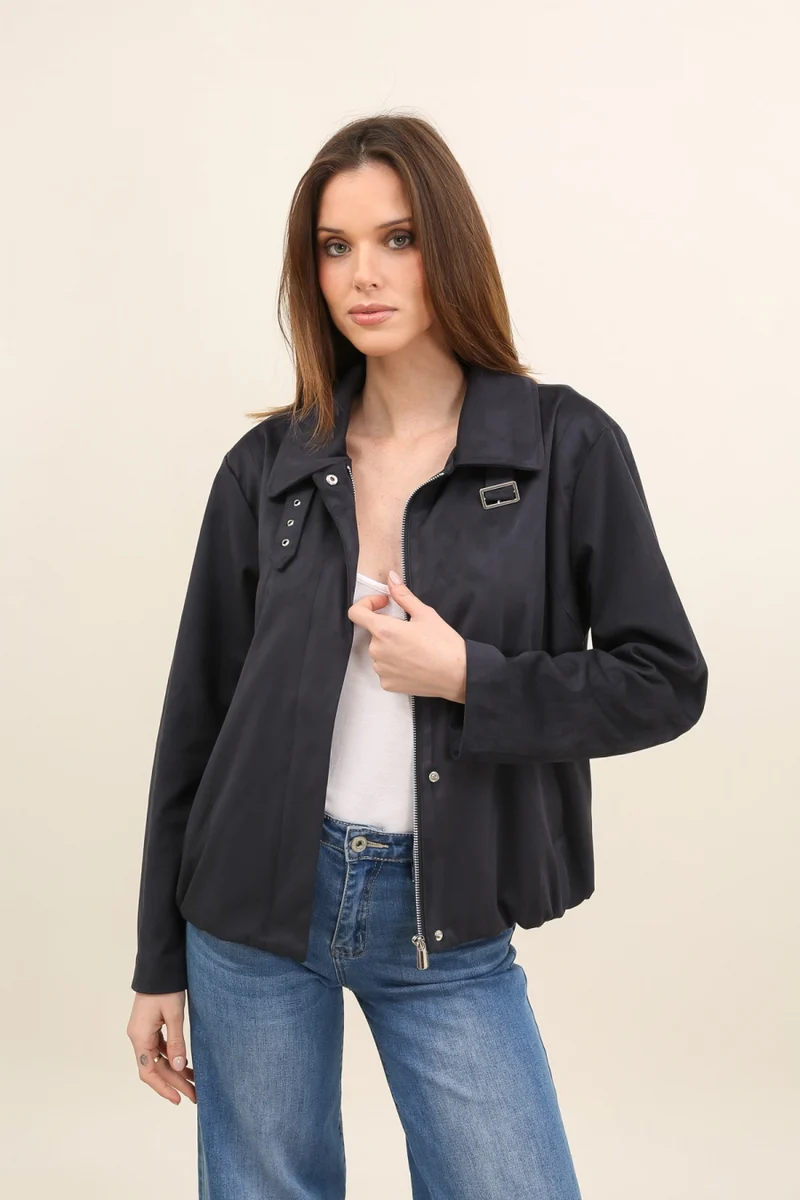 Veste suédine avec boucle