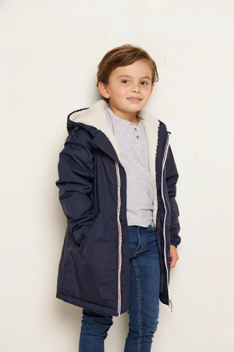 Imperméable fourré long (blanc)