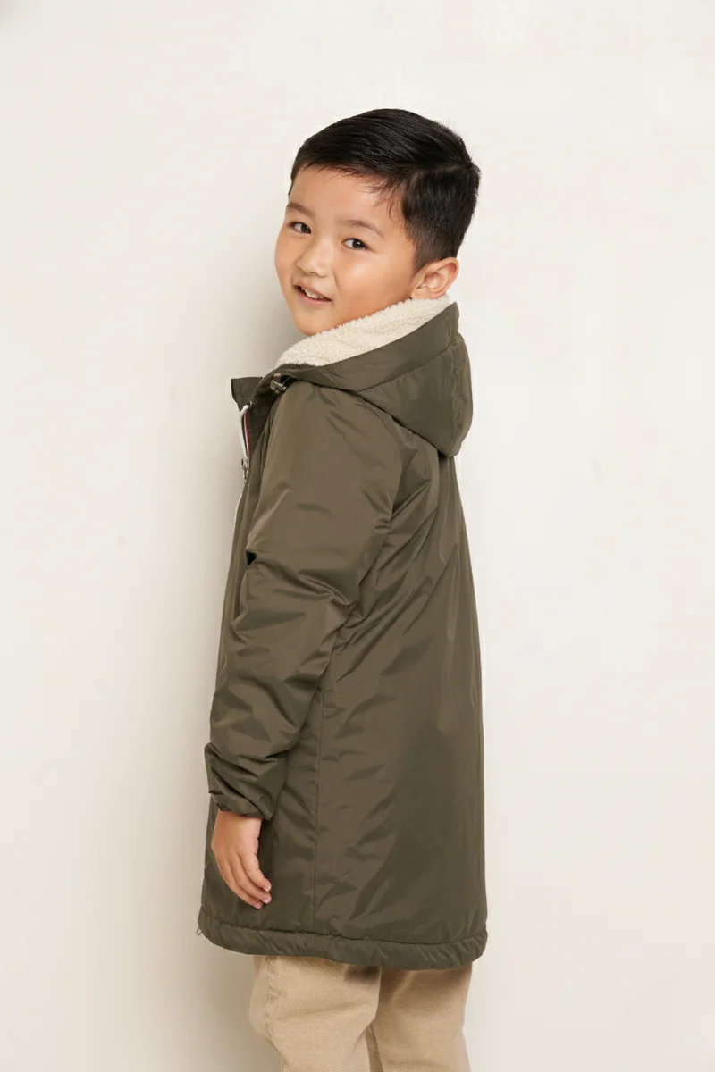 Imperméable fourré long (blanc)