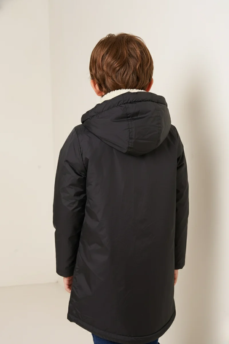 Imperméable fourré long (blanc)