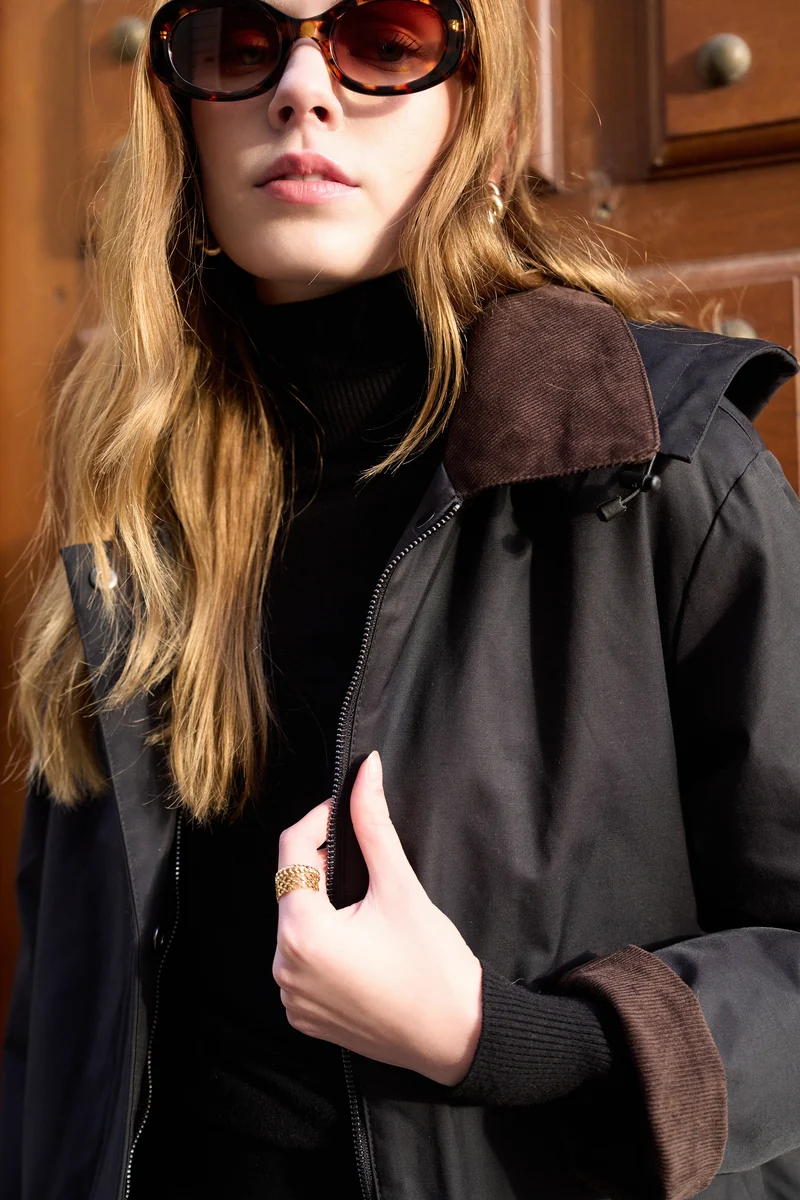 Veste coton fourrée longue