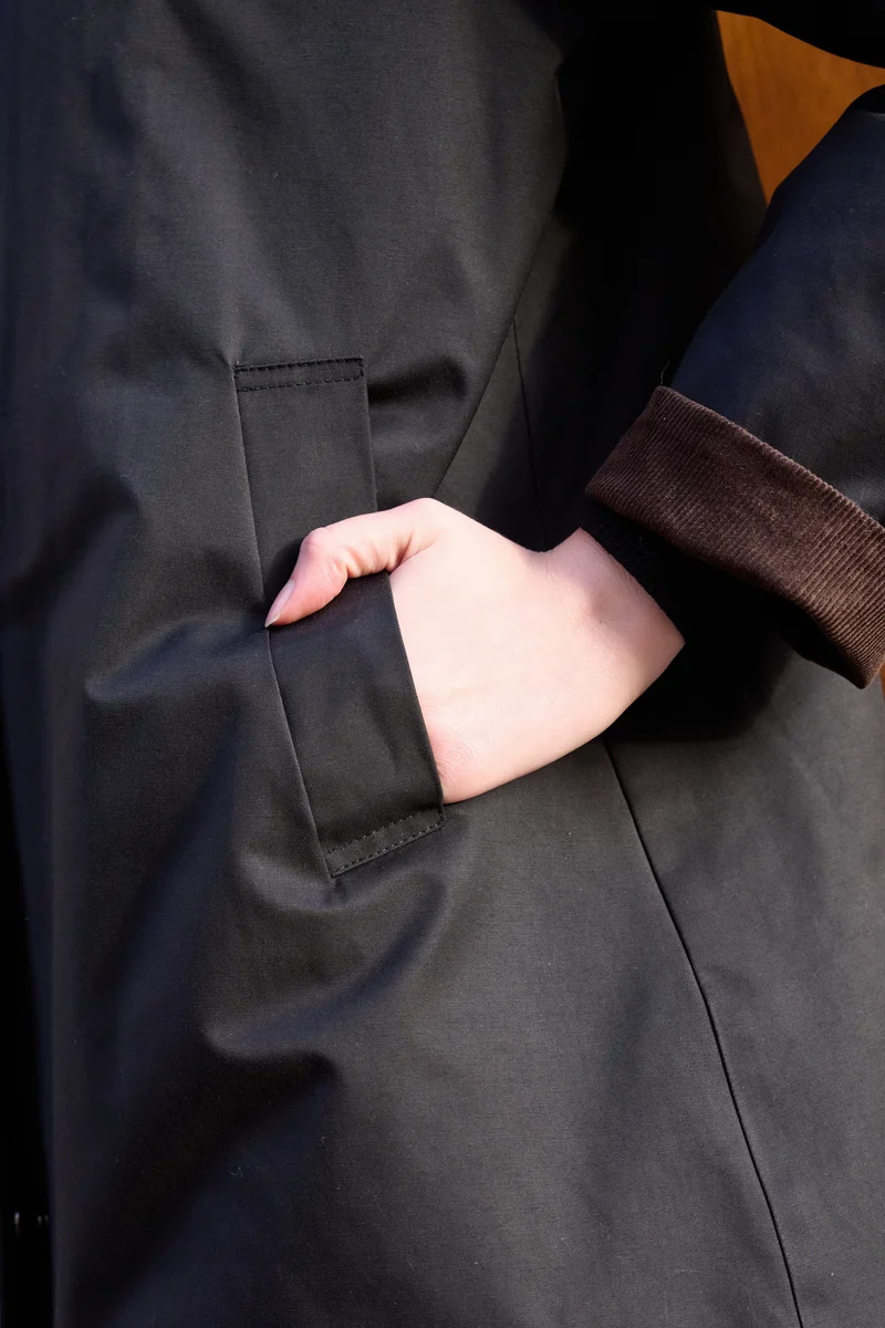 Veste coton fourrée longue