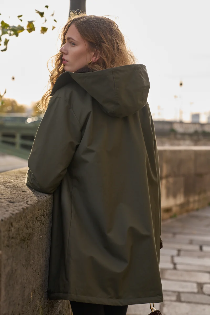 Veste coton fourrée longue