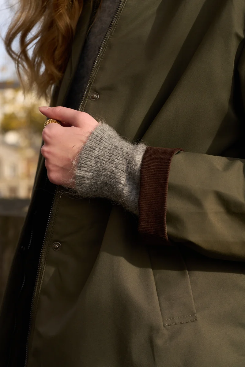 Veste coton fourrée longue