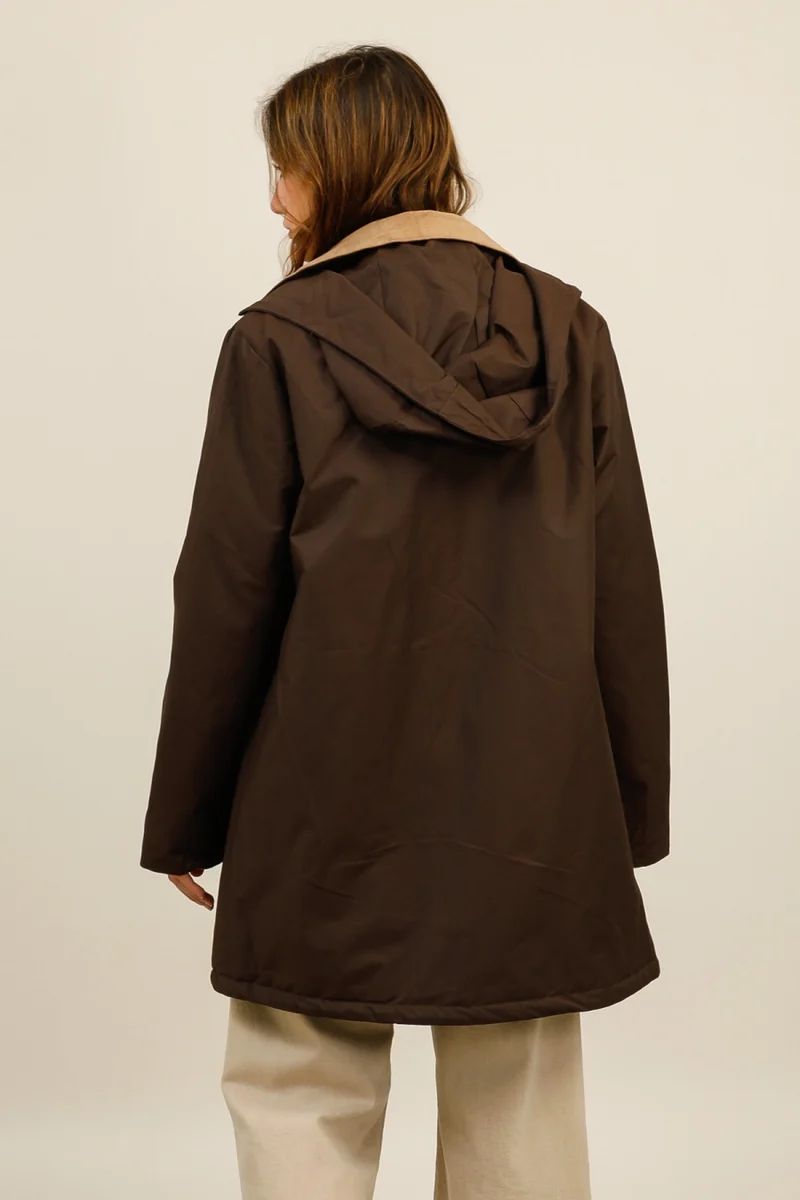 Veste coton fourrée longue