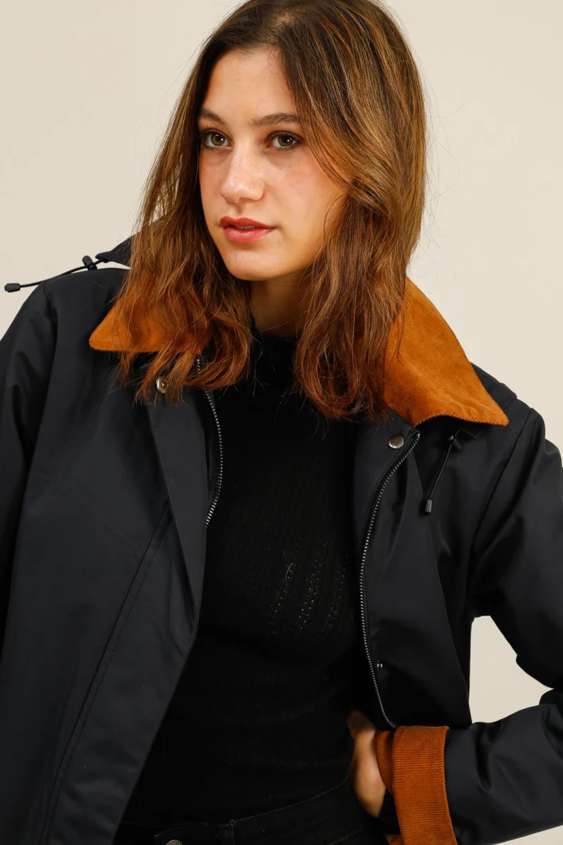 Veste coton fourrée longue