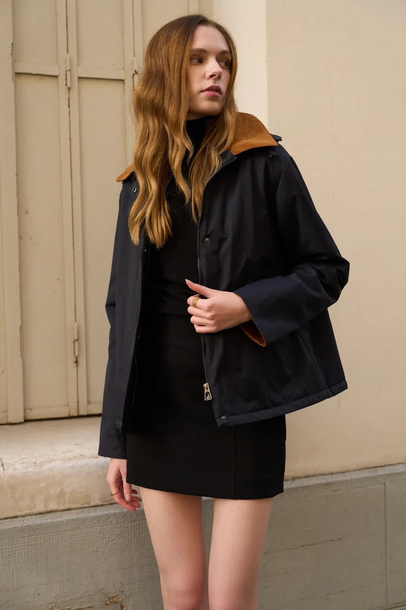 Veste coton fourrée courte