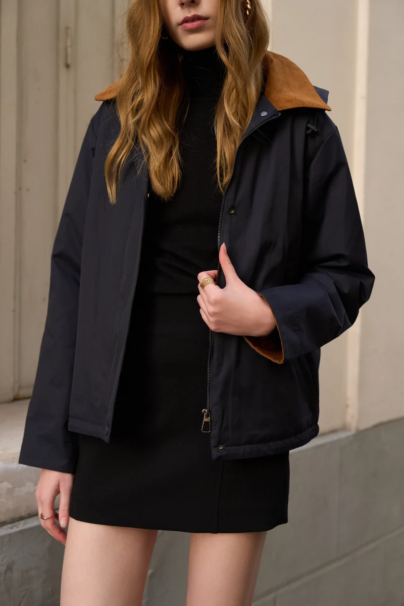 Veste coton fourrée courte