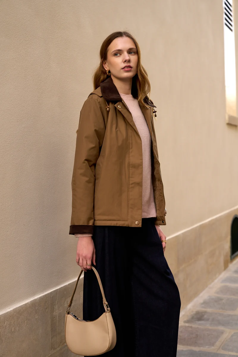 Veste coton fourrée courte