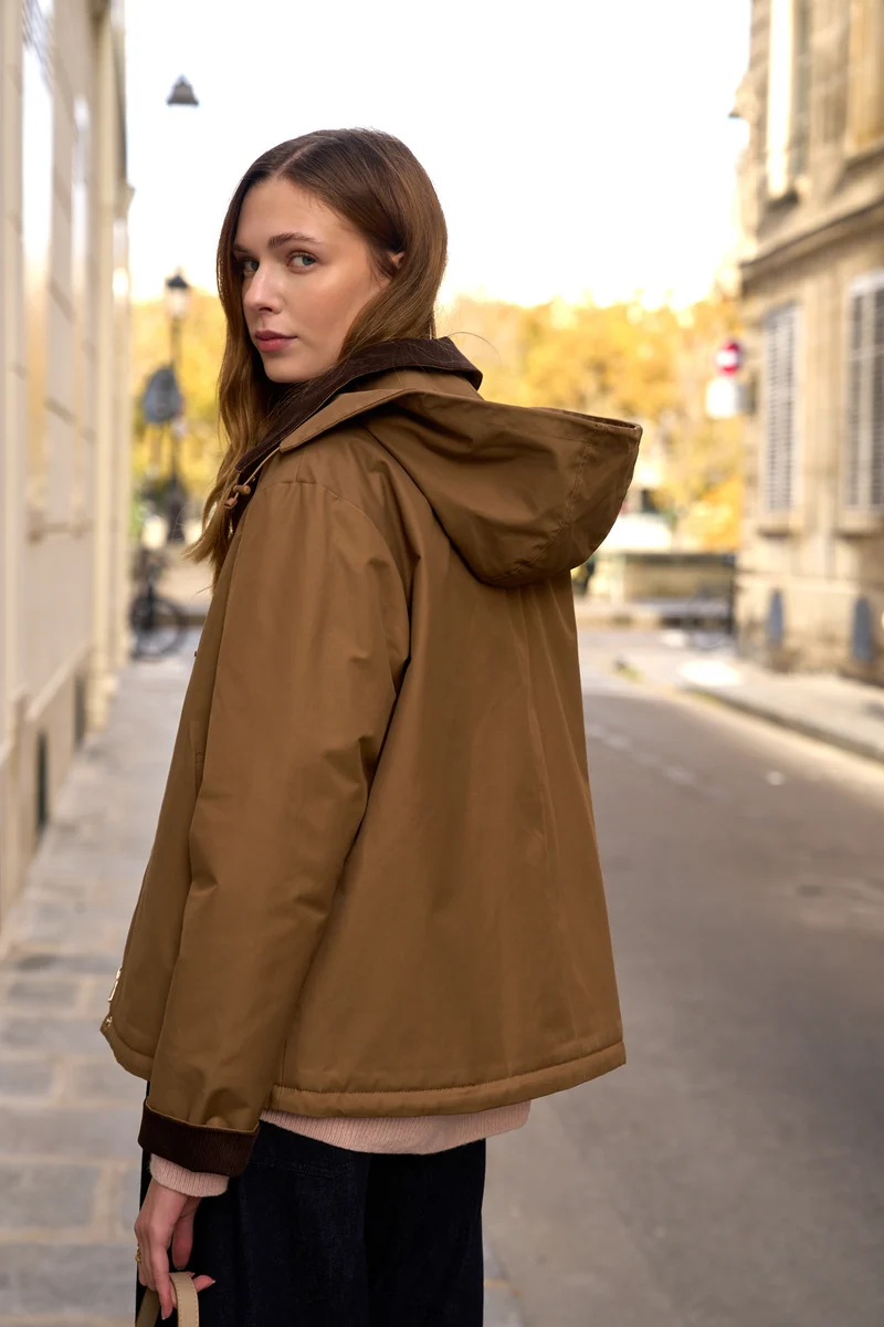 Veste coton fourrée courte