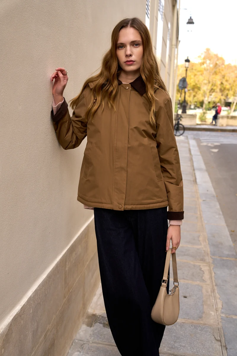 Veste coton fourrée courte
