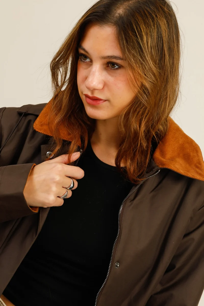Veste coton fourrée courte