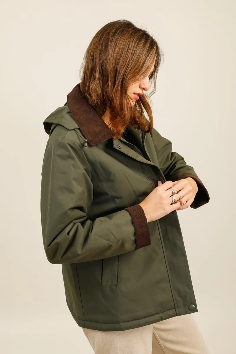 Veste coton fourrée courte