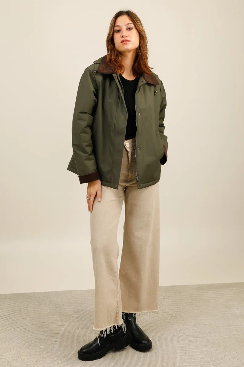 Veste coton fourrée courte