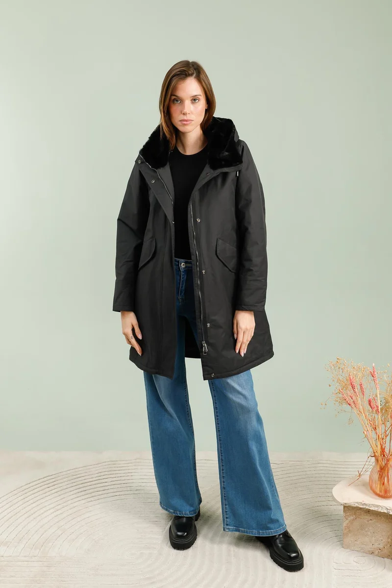 Parka fourrée longue