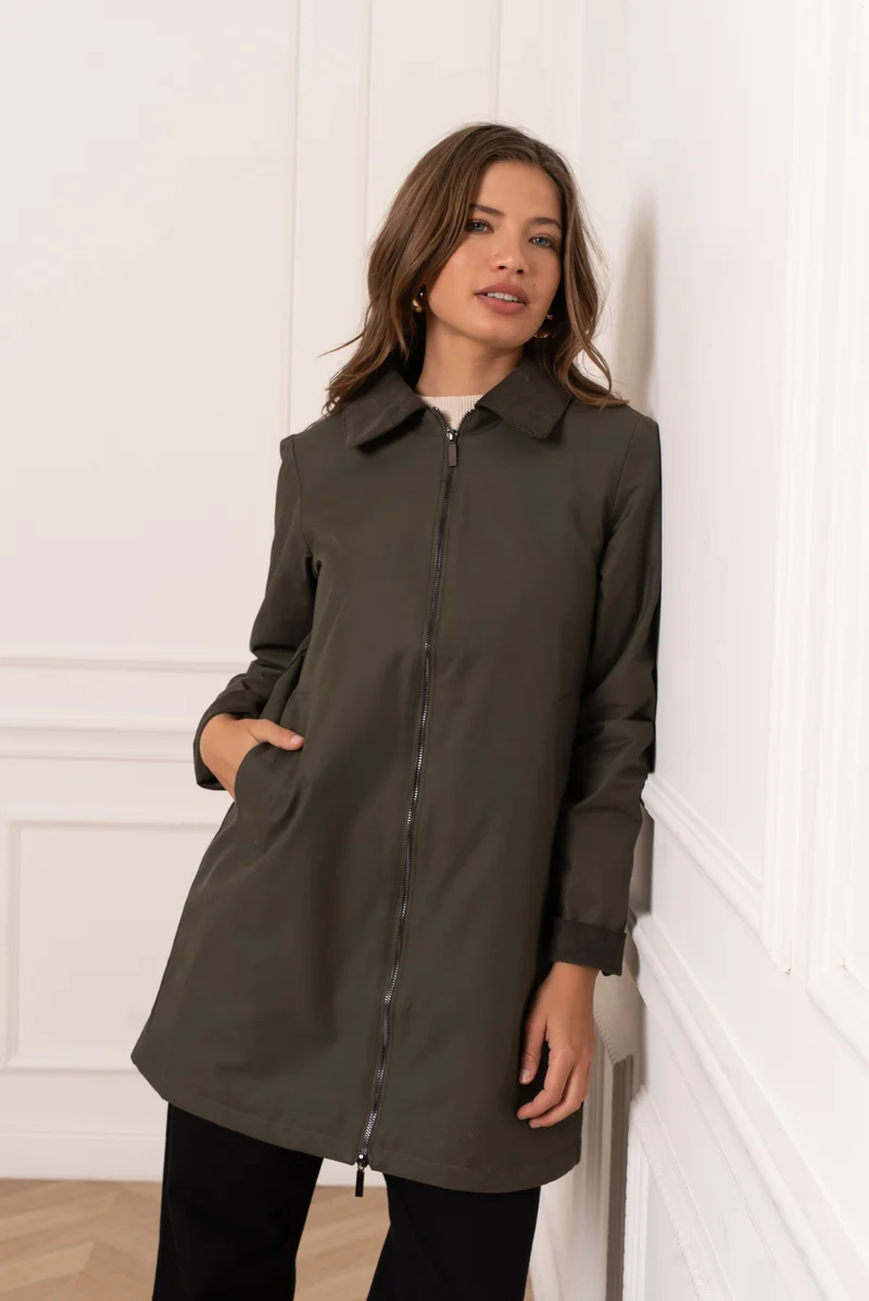Veste coton longue mi-saison