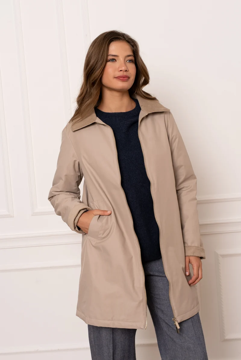 Veste coton longue mi-saison