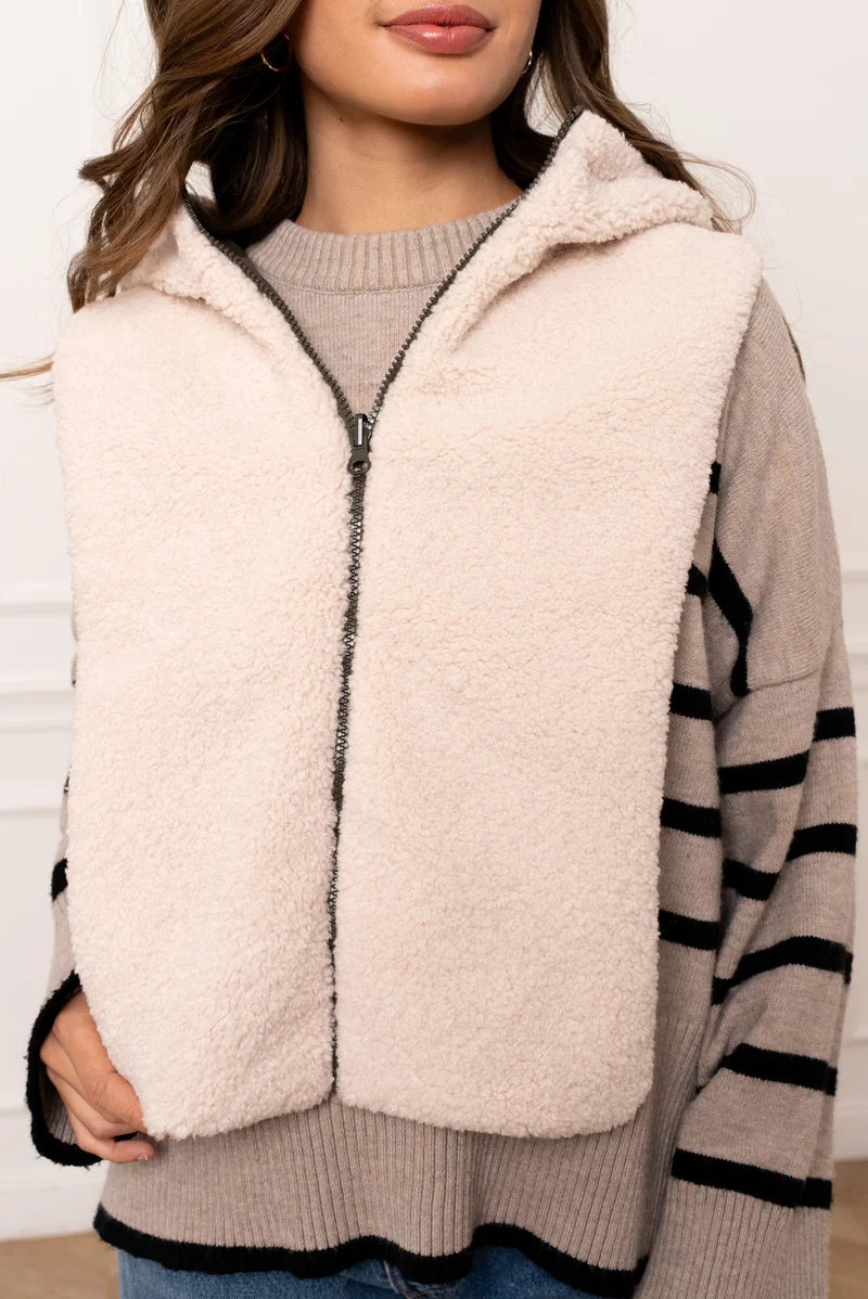 Capuche amovible fourrée réversible (sherpa)