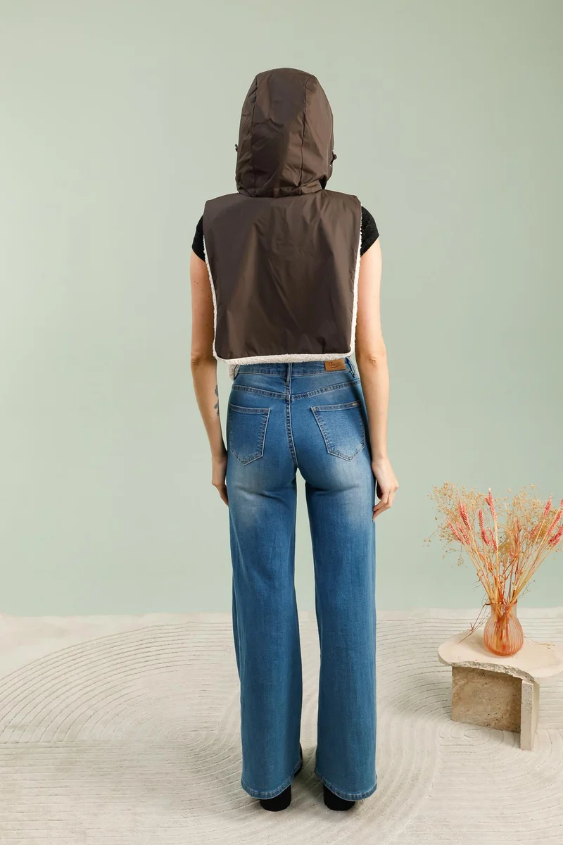 Capuche amovible fourrée réversible (sherpa)
