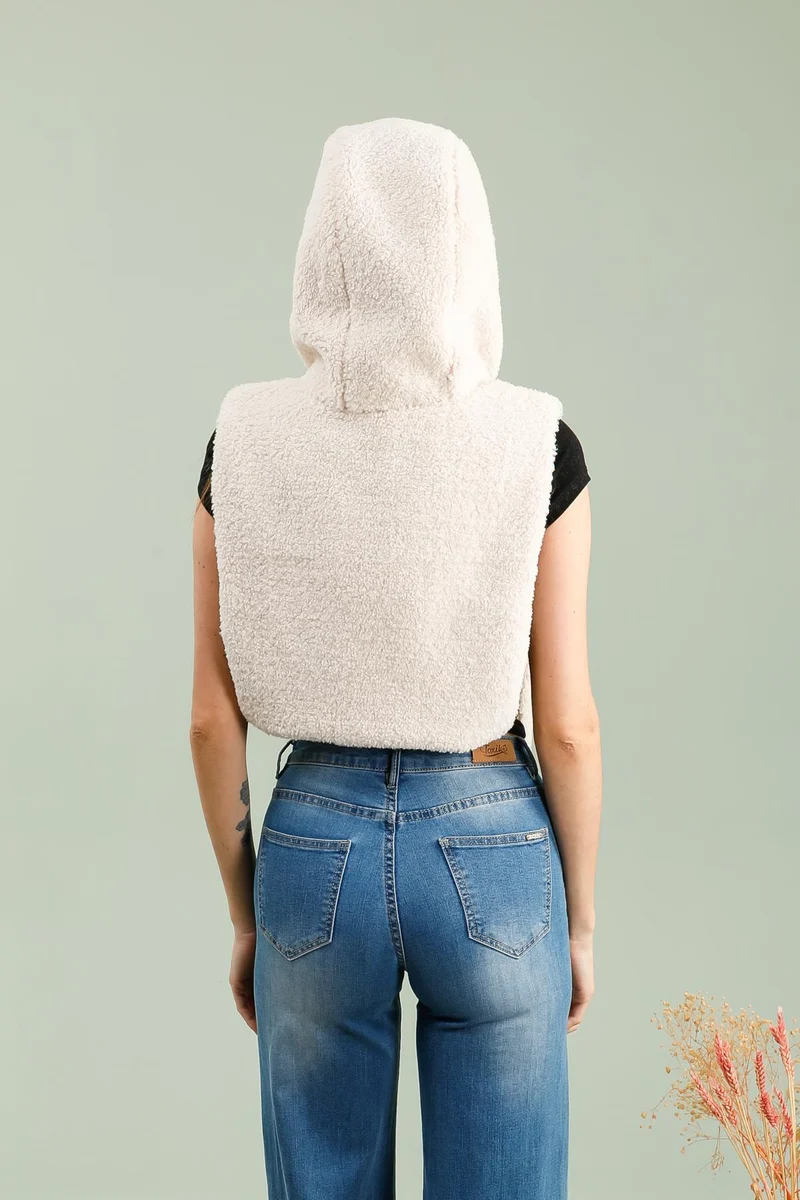 Capuche amovible fourrée réversible (sherpa)