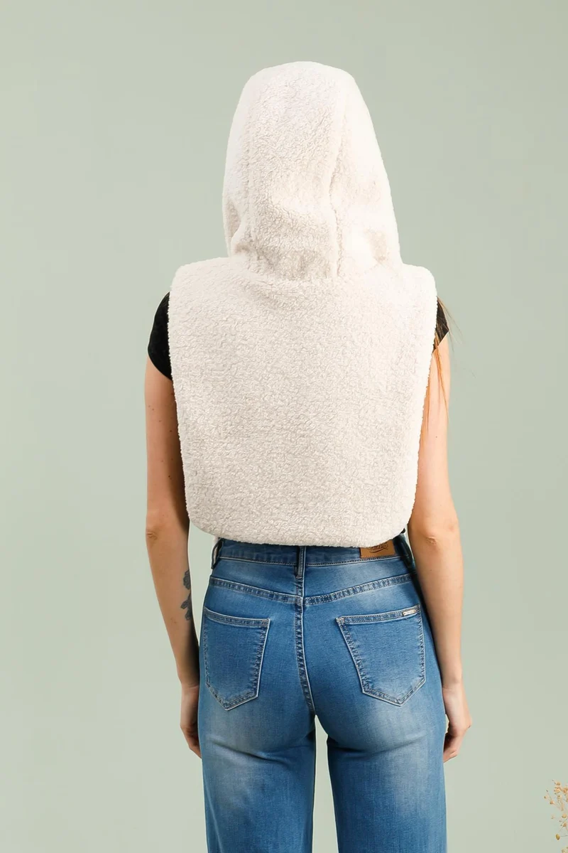 Capuche amovible fourrée réversible (sherpa)