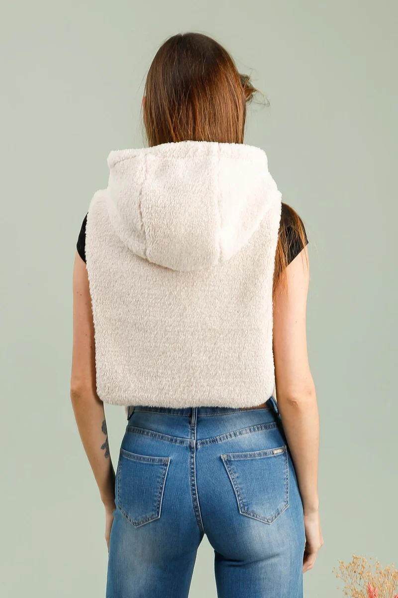 Capuche amovible fourrée réversible (sherpa)